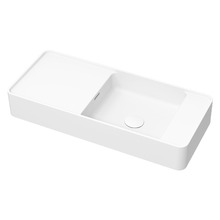 Mod 700mm Matte White Wall Hung Basin with Overflow